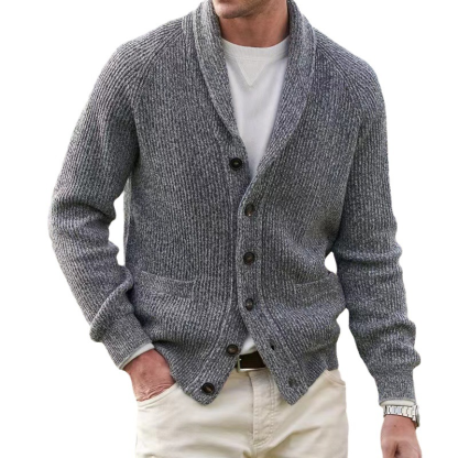 Men's Sweater Cardigan Sweater Knit Button Knitted Solid Color Shawl Collar Basic Casual Daily Clothing Apparel Fall Winter 