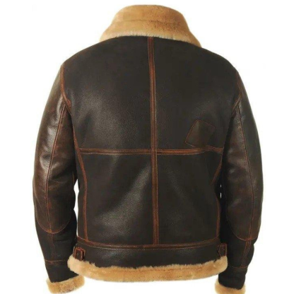 Autumn and winter brown lapel zipper pocket zipper fit trendy casual leather jacket
