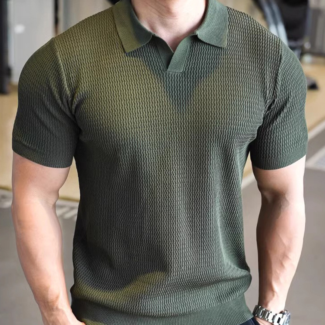 Summer Men's Light Breathable Slim Solid Color Polo Shirt