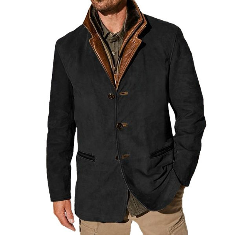 New Thickened Model Men’s Autumn Vintage Buckskin Jacket