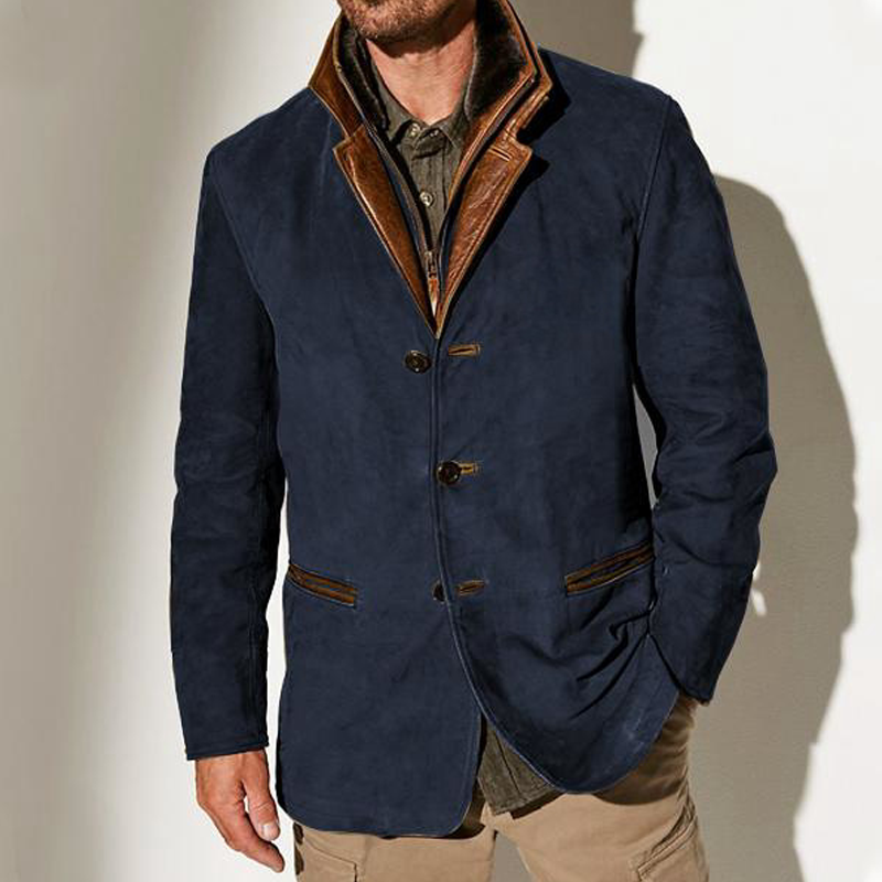 New Thickened Model Men’s Autumn Vintage Buckskin Jacket