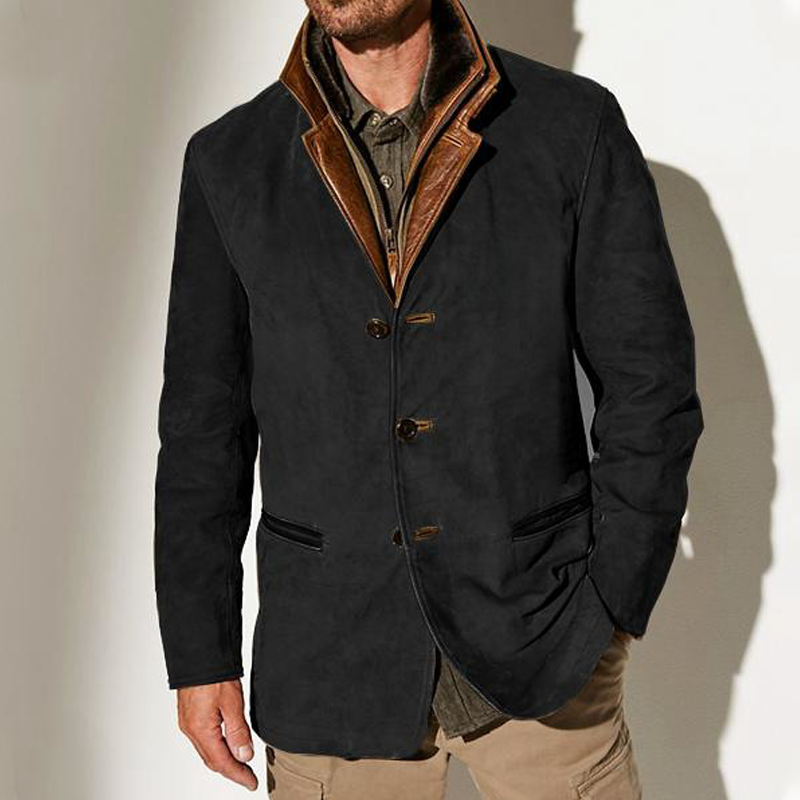 New Thickened Model Men’s Autumn Vintage Buckskin Jacket