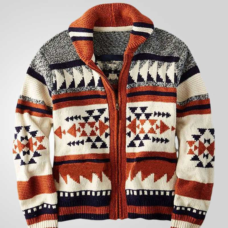 Men's Jacquard Cardigan Casual Versatile Cardigan