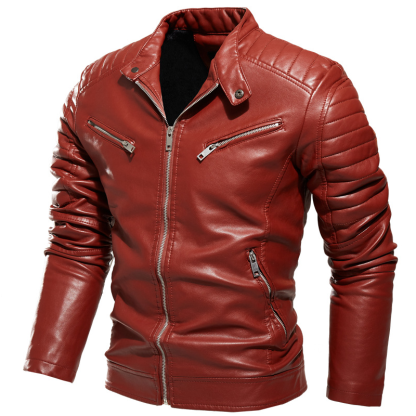 Mens Black and Brown Genuine Sheepskin Leather Motorcycle Jacket Vintage Motorcycle Jacket