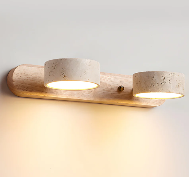 Zaid Modern Minimalismus LED-Stein Holz Wandleuchte Schlafzimmer Badezimmer
