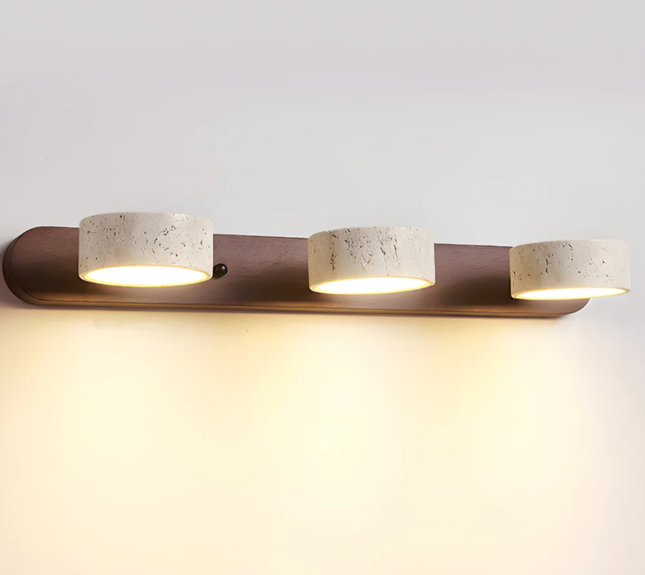 Zaid Modern Minimalismus LED-Stein Holz Wandleuchte Schlafzimmer Badezimmer