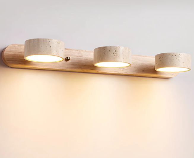 Zaid Modern Minimalismus LED-Stein Holz Wandleuchte Schlafzimmer Badezimmer