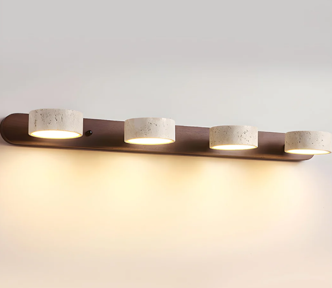 Zaid Modern Minimalismus LED-Stein Holz Wandleuchte Schlafzimmer Badezimmer