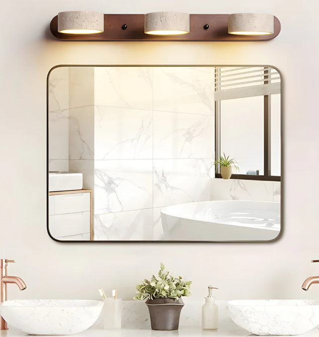 Zaid Modern Minimalismus LED-Stein Holz Wandleuchte Schlafzimmer Badezimmer