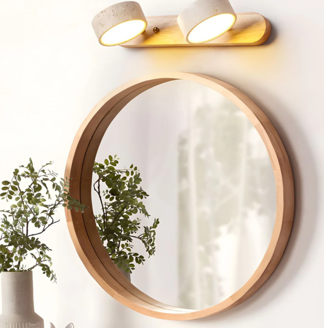 Zaid Modern Minimalismus LED-Stein Holz Wandleuchte Schlafzimmer Badezimmer