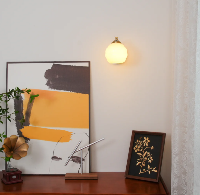 Carins Vintage Antik Glas Wandleuchte Jalousien Schlafzimmer Wohnzimmer