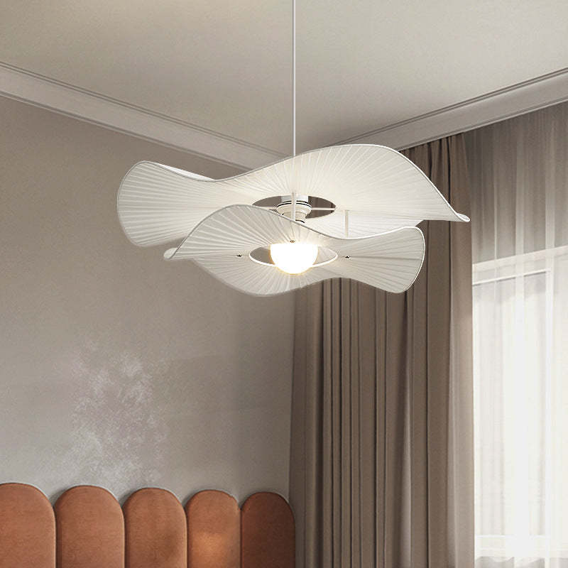 Modern LED Pendelleuchte Weiß Metall Stoff Wohnzimmer | Las Sola