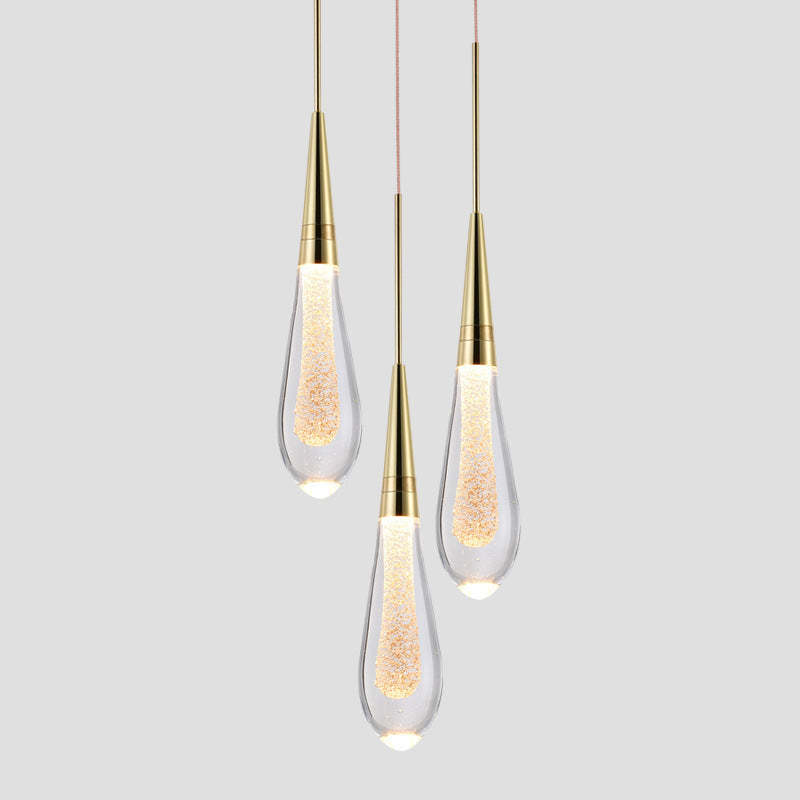 Kristy Kreative Pendelleuchte Glastropfen Gold Schlafzimmer/Esszimmer Glas
