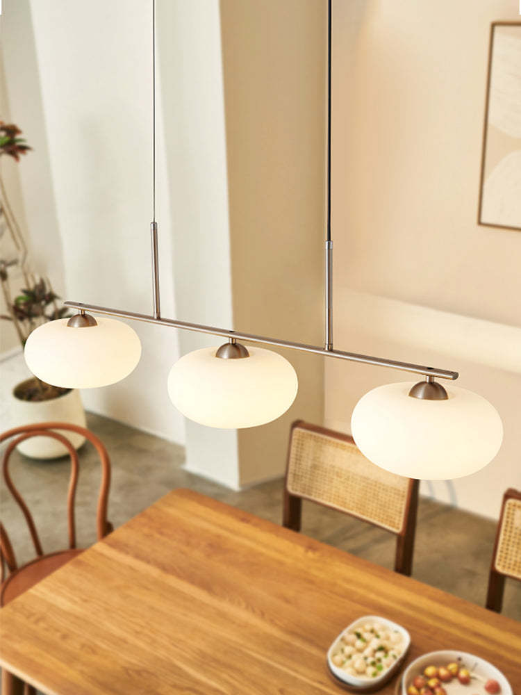 Hailie Modern LED Pendelleuchte Silber/Gold Esszimmer Esstisch Metall&Glas 3-flammig 100CM Lang