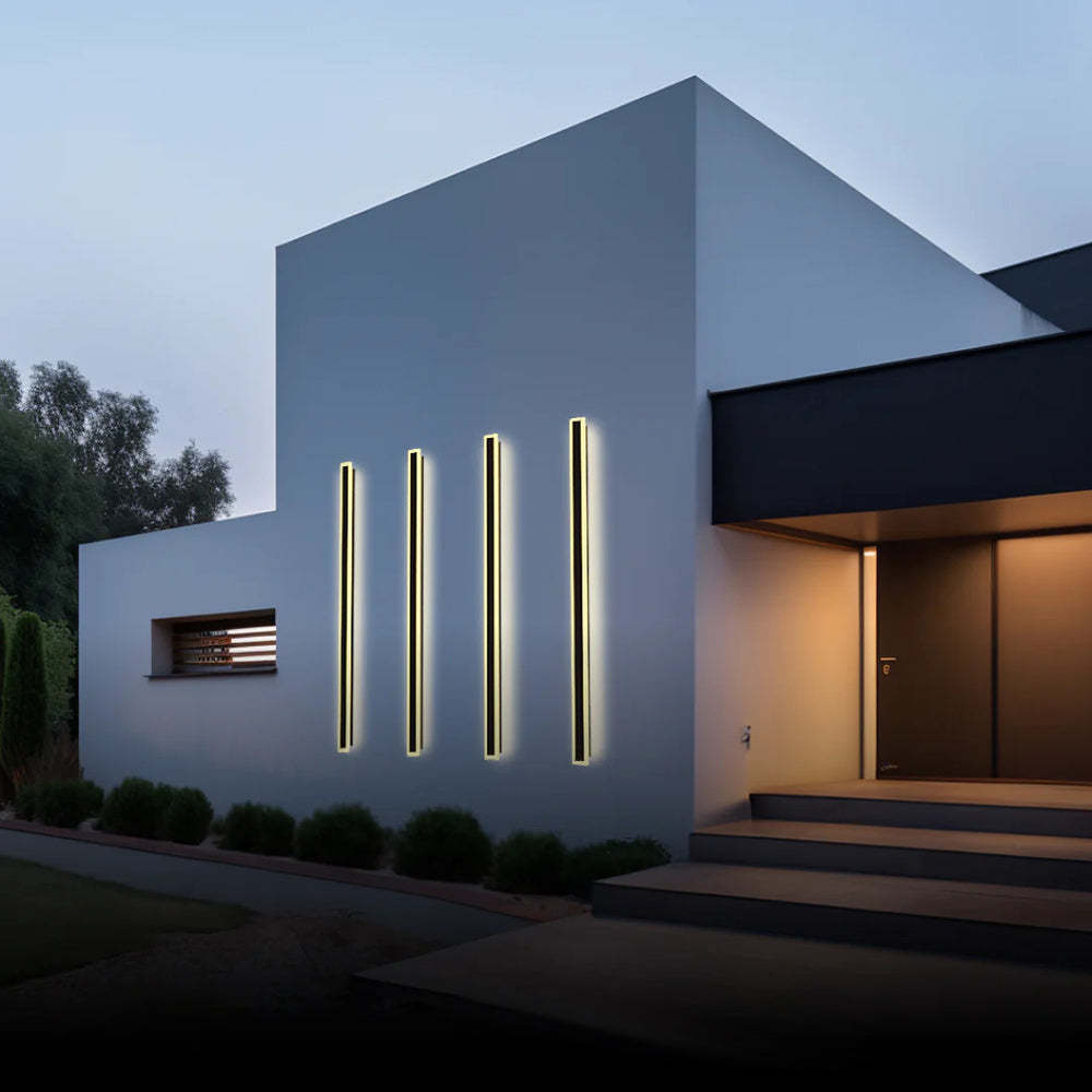 Edge Modern LED Außenwandleuchte Schwarz Metall Garten/Balkon