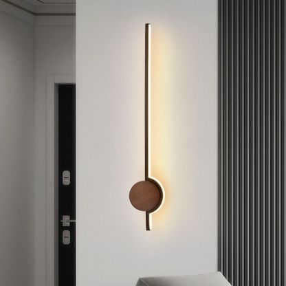 Edge Linear LED Wandleuchte Schwarz/Weiß/Gold Schlafzimmer Metall Acryl und Holz
