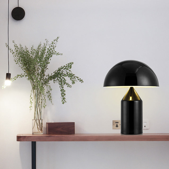 Salgado Tischleuchte Pilz Modern, Metall, Schwarz/Weiß/Gold, Esszimmer
