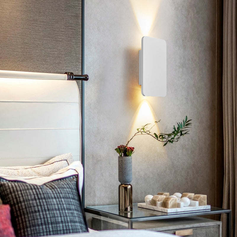Ozawa Moderne quadratische Innenwandlampe Metall/Acryl Schlafzimmer/Wohnzimmer
