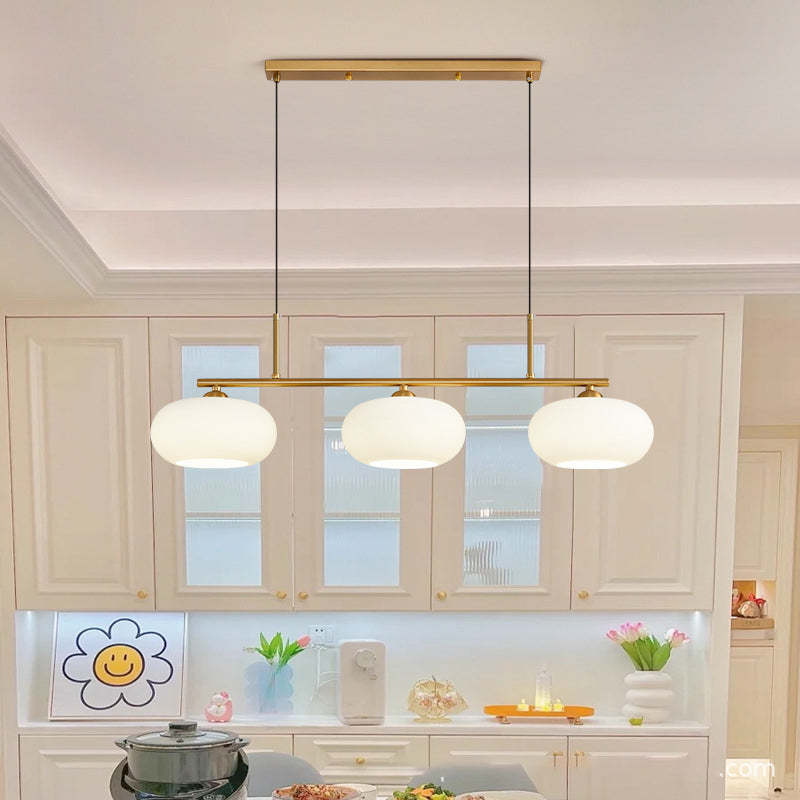 Hailie Modern LED Pendelleuchte Silber/Gold Esszimmer Esstisch Metall&Glas 3-flammig 100CM Lang