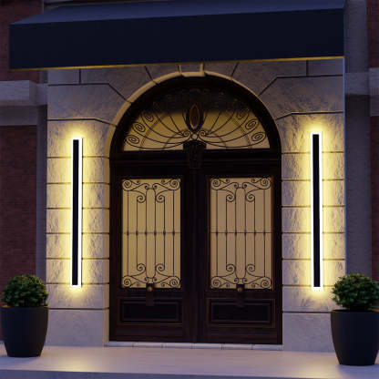 Edge Modern LED Außenwandleuchte Schwarz Metall Garten/Balkon