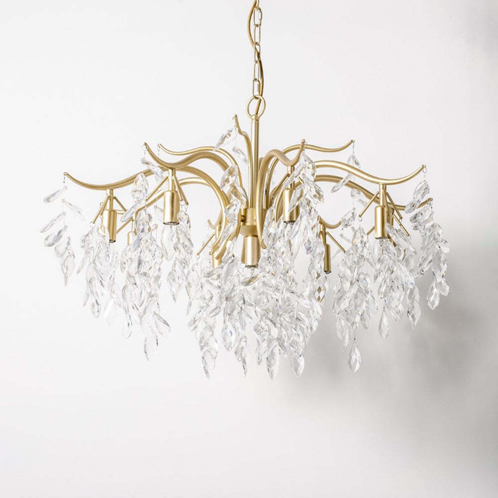 Marilyn Modern LED Kronleuchter Schwarz/Gold Wohnzimmer Kristall
