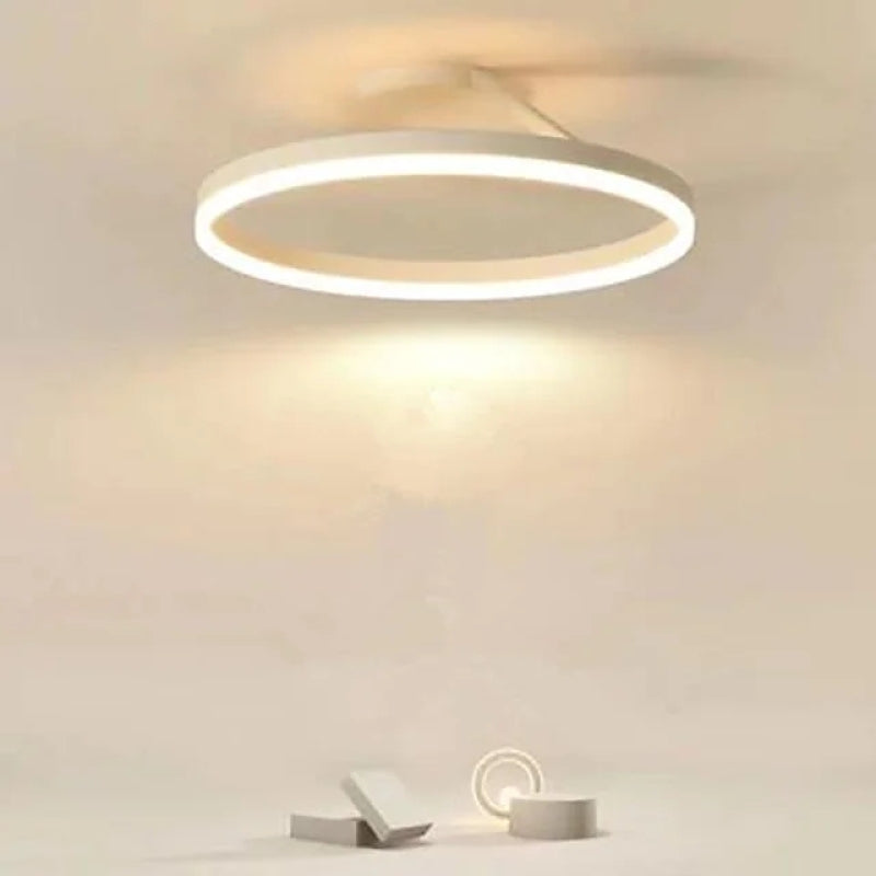 Arisha Modern LED Deckenleuchte Ring Schwarz/Weiß Wohnzimmer Flur Metall