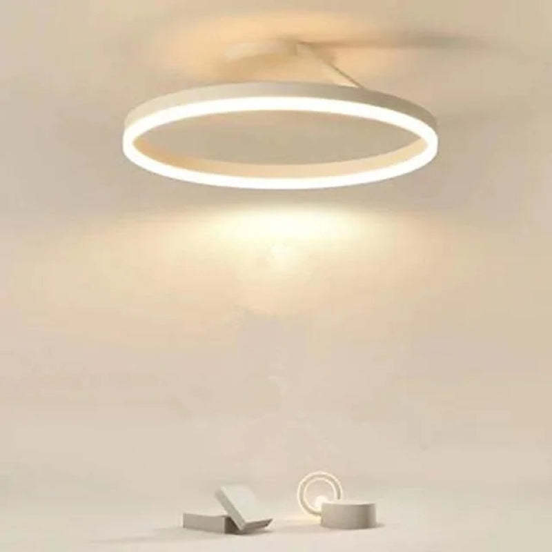 Arisha Modern LED Deckenleuchte Ring Schwarz/Weiß Wohnzimmer Flur Metall