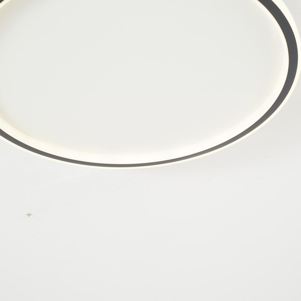 Quinn Modern Ring LED Deckenleuchte Schwarz/Weiß Wohn/Schlafzimmer Metall/Acryl