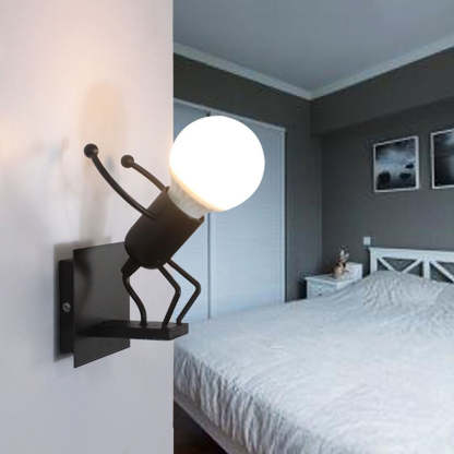 Luxo Modern LED Wandleuchte Weiß/Schwarz Bade/Wohnzimmer Metall
