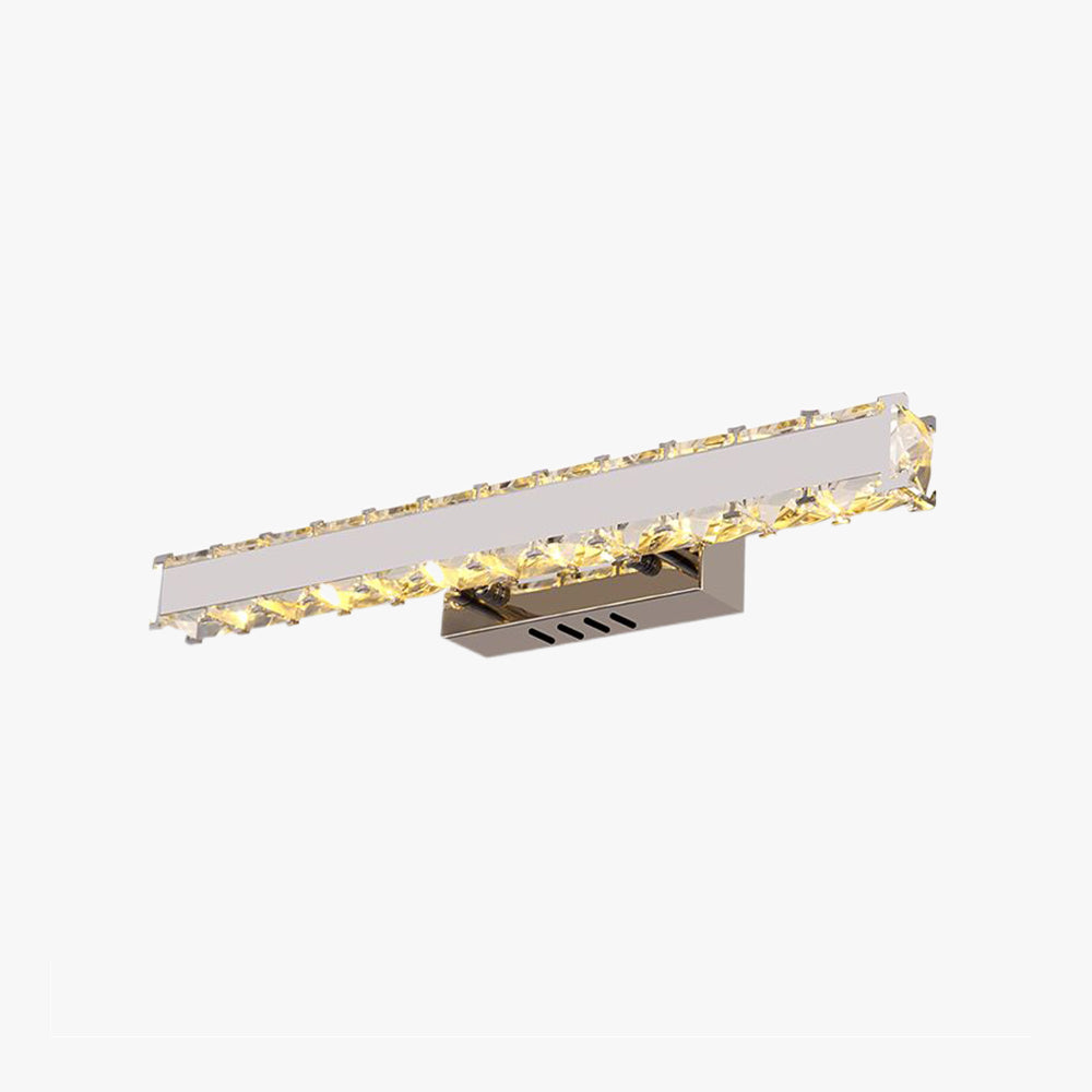 Kristy Modern Rechteckige Metall/Kristall Spiegelfront Wandleuchte, Gold