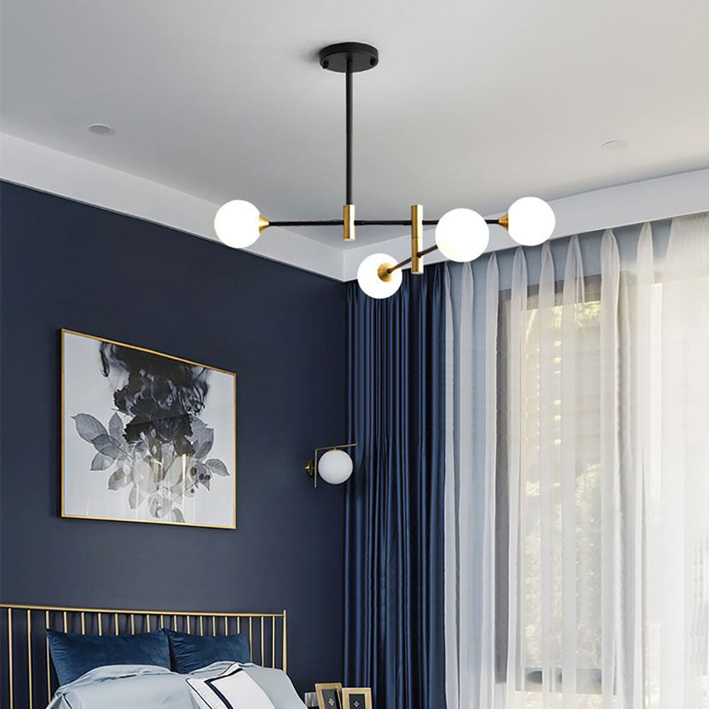 Valentina LED Pendelleuchte Schwarz/Gold Wohn/Esszimmer Glas