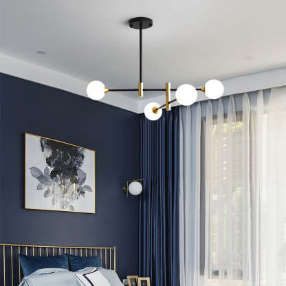 Valentina LED Pendelleuchte Schwarz/Gold Wohn/Esszimmer Glas