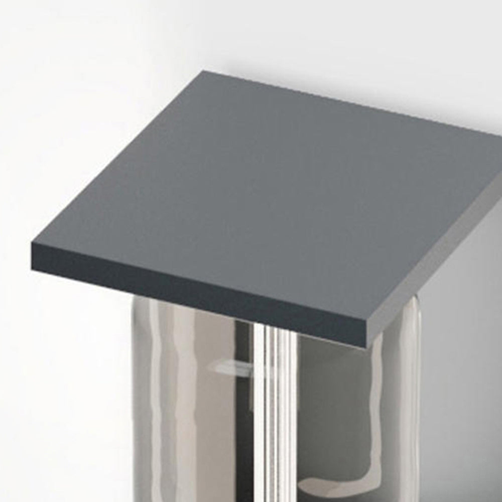 Orr Modern Lantern Glass Outdoor Wall Lamp, Black/Grey