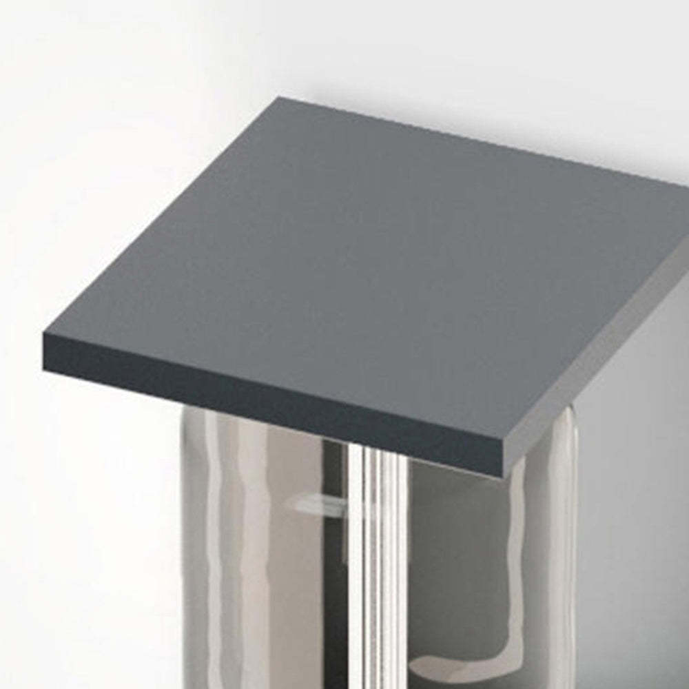 Orr Modern Lantern Glass Outdoor Wall Lamp, Black/Grey