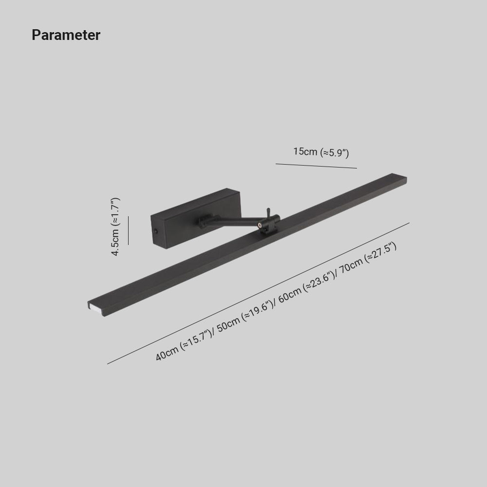 Edge Minimalist Rectangular Metal Wall Lamp, White/Black, Bathroom