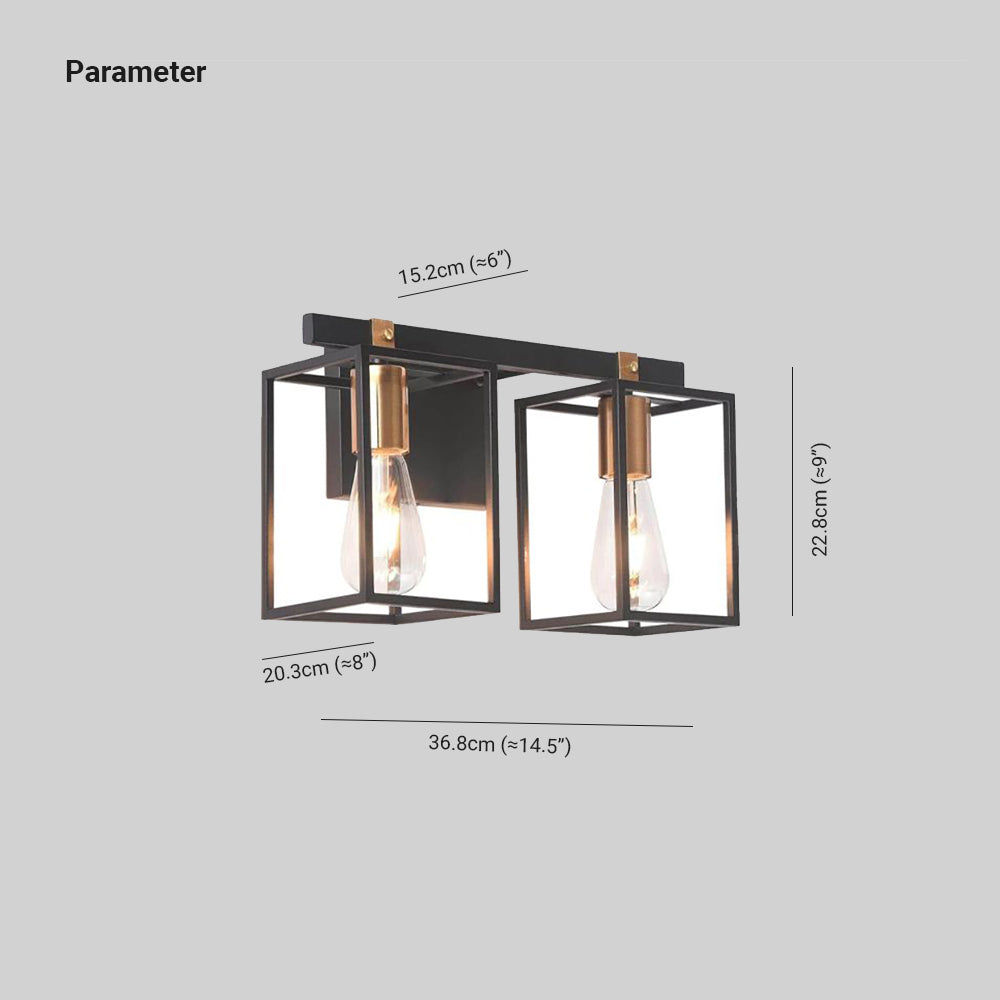 Alessio Industrial Minimalist Wall Lamp, Black, Basement
