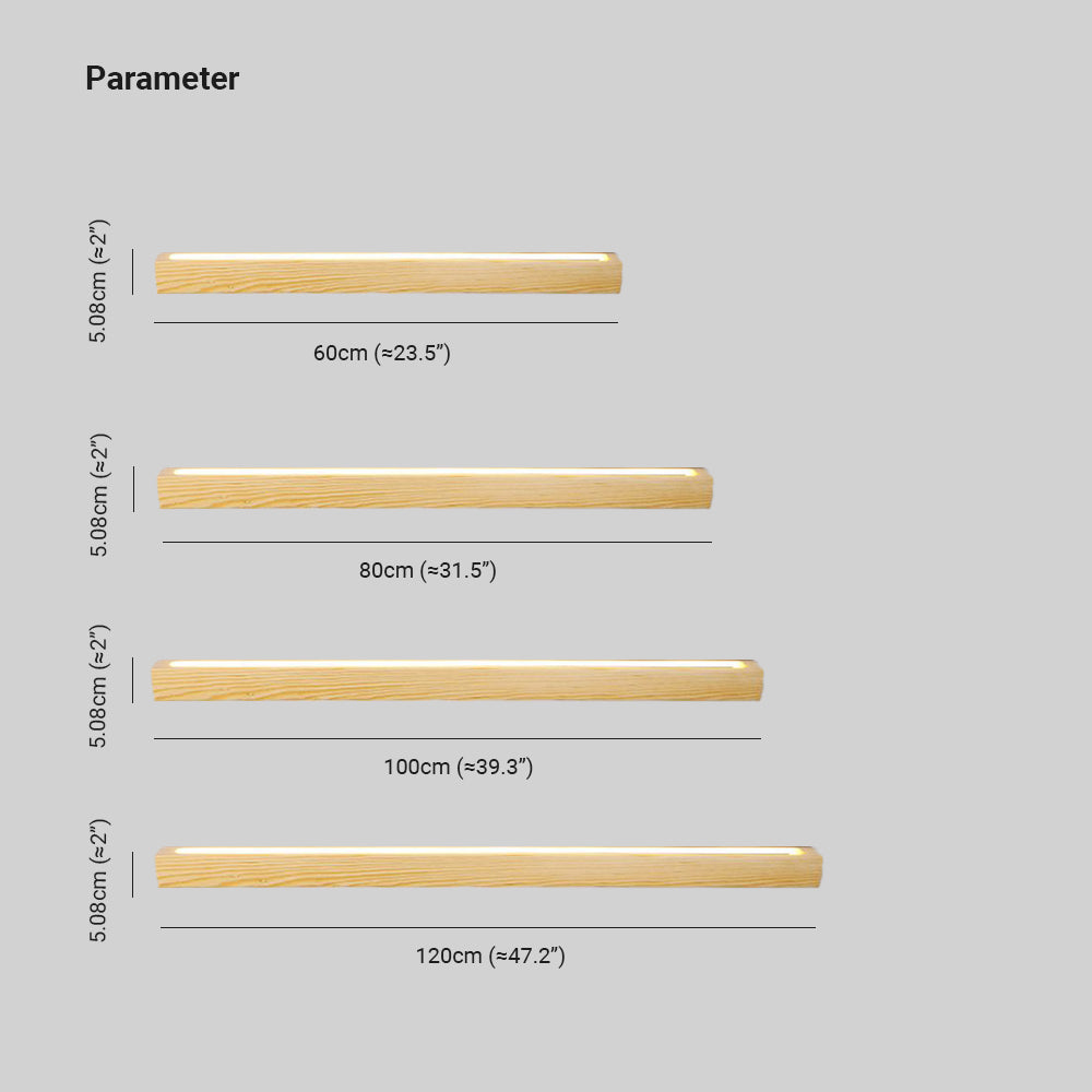Ozawa Minimalistische LED Wandleuchte Schlafzimmer/Esszimmer Holz Dimmbar