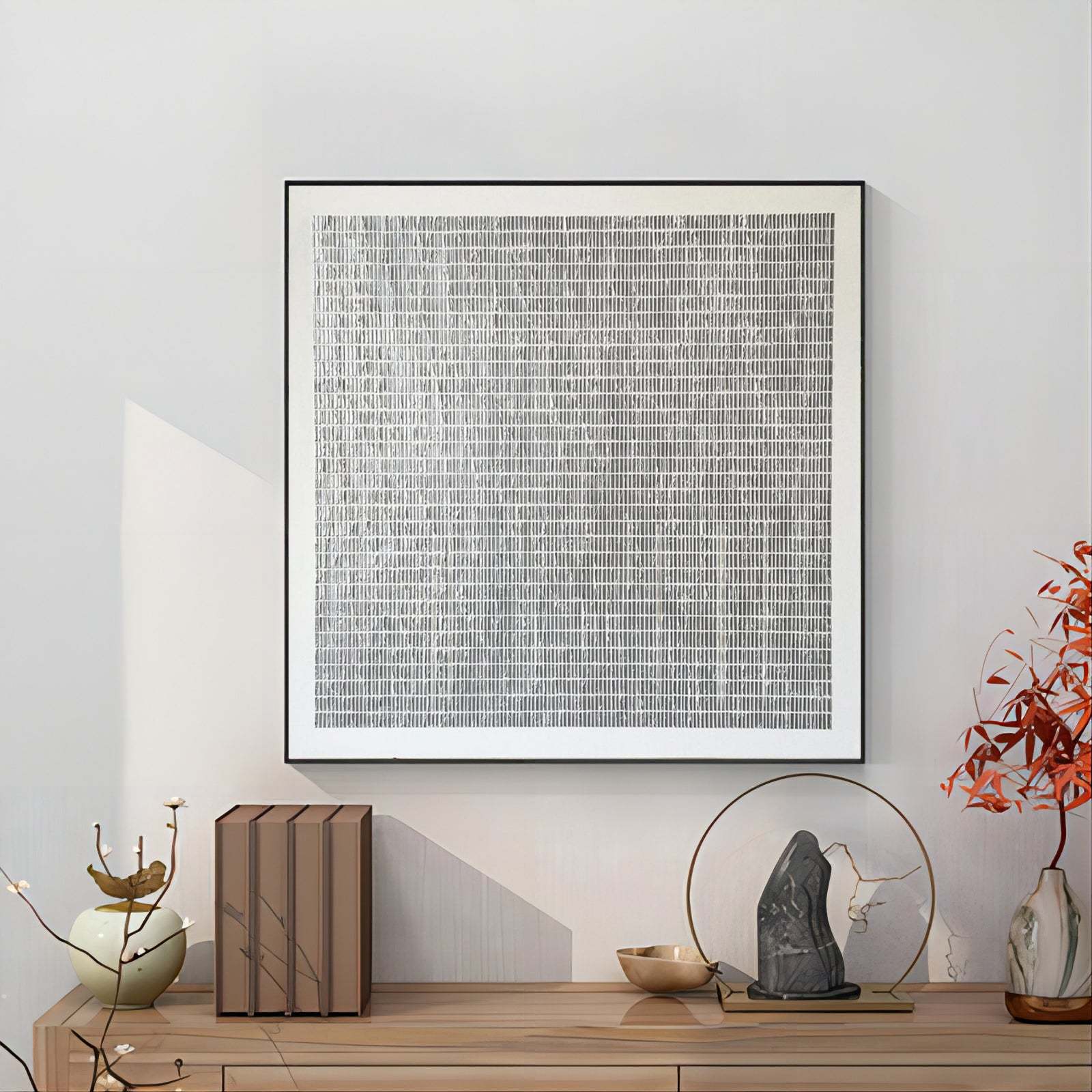 Wabi-Sabi Minimalismus Leinwand Wandkunst Gerahmt Wohnzimmer | Las Sola