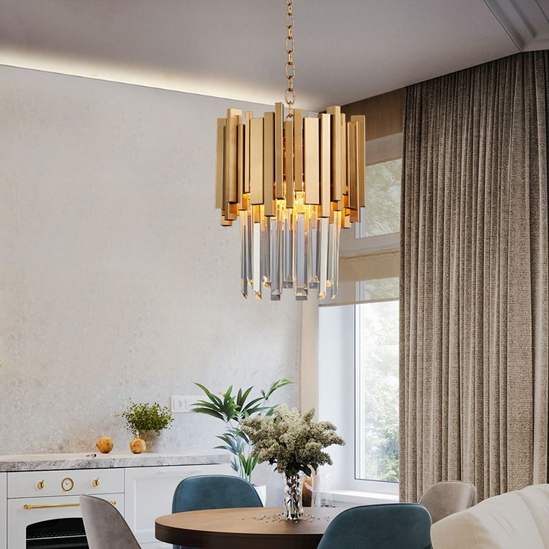 Kristy Modern LED Pendelleuchte Gold/Chrom Schlaf/Wohn/Esszimmer Metall&Kristall ∅30CM
