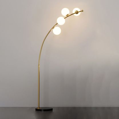 Valentina Modern LED Stehlampe Schwarz/Gold Wohn/Schlafzimmer Metall&Glas