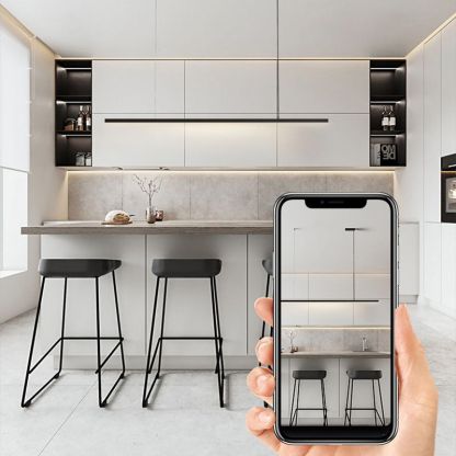 Edge Design LED Pendelleuchte Linear Schwarz/Weiß Küche/Esszimmer Metall