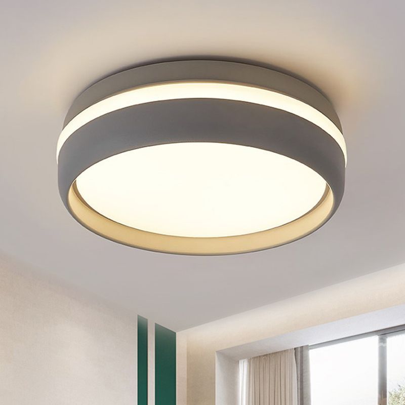 Quinn Modern Rund LED Deckenleuchte Schwarz/Weiß Schlaf/Wohnzimmer Flur Metall