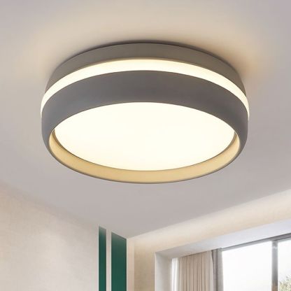 Quinn Modern Rund LED Deckenleuchte Schwarz/Weiß Schlaf/Wohnzimmer Flur Metall