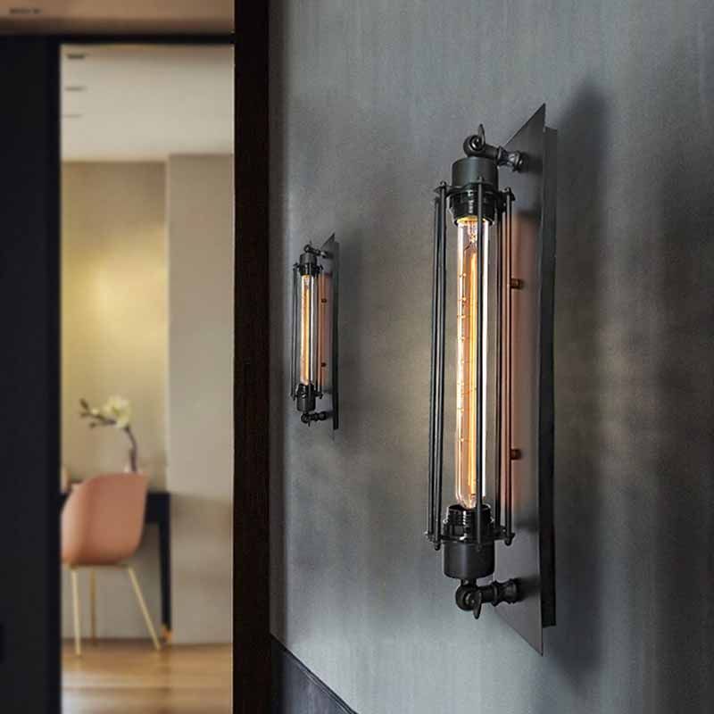 Vintage LED Wandleuchte Schwarz/Gold Wohnzimmer Flur Metall | Las Sola