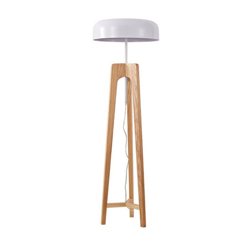 Ozawa Modern LED Stehlampe Wohnzimmer Schwarz/Weiß Holz/Metall