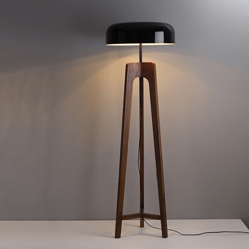 Modern LED Stehlampe Schwarz/Weiß Wohnzimmer Holz/Metall｜Las Sola