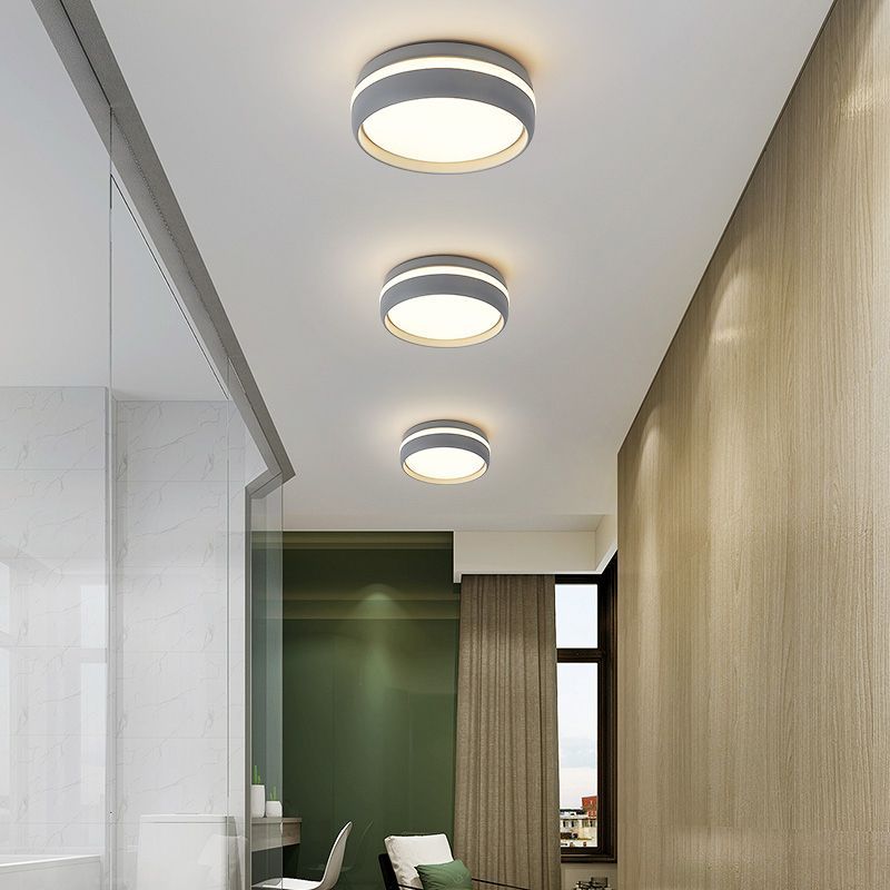Quinn Modern Rund LED Deckenleuchte Schwarz/Weiß Schlaf/Wohnzimmer Flur Metall