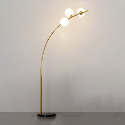 Valentina Modern LED Stehlampe Schwarz/Gold Wohn/Schlafzimmer Metall&Glas