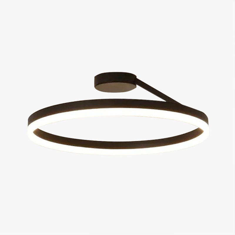 Arisha Modern LED Deckenleuchte Ring Schwarz/Weiß Wohnzimmer Flur Metall