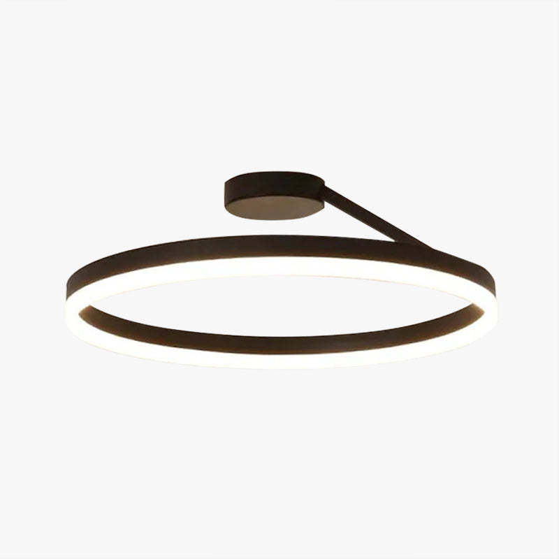 Arisha Modern LED Deckenleuchte Ring Schwarz/Weiß Wohnzimmer Flur Metall